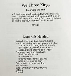 We Three Kings Small Quilt Pattern