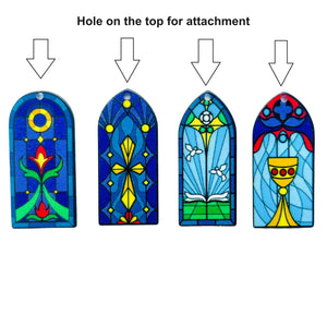 Stained Glass Windows Resin Flatback Set