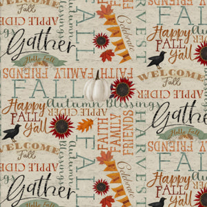 Happy Fall Words of Blessing Cotton Fabric