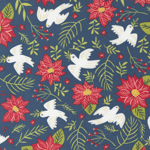 Joyful Joyful Peace Birds Midnight Cotton Fabric