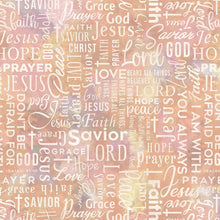 The Lion and The Lamb Inspirational Words Cotton Fabric