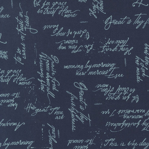 Songbook A New Page Hymn Lyrics Navy Cotton Fabric