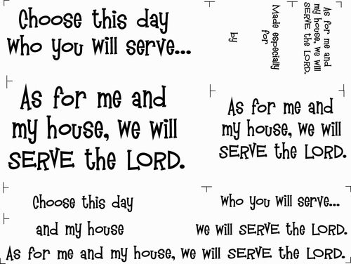 We Will Serve The Lord Joshua 24:15 Fabric Panel