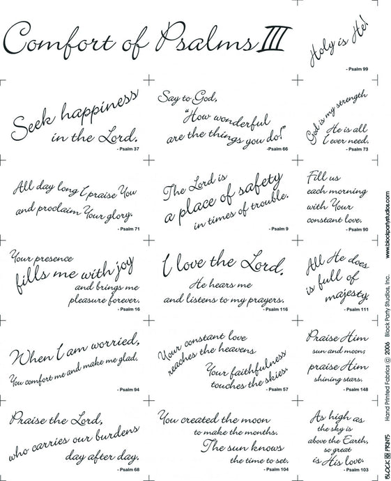 Comfort of Psalms III Scripture Squares & Rectangles Fabric Panel