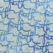 Batik Faith Words Grey Cotton Fabric