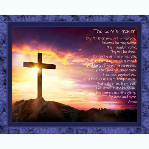 The Hope: The Lord's Prayer Cross Cotton Fabric Panel