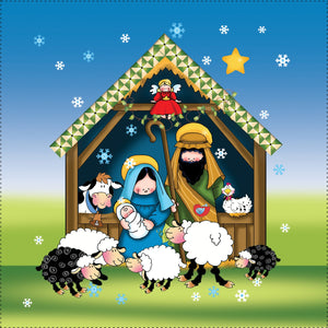 Nativity 6 inch Mini Fabric Art Panel