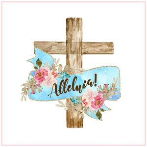 Alleluia Cross 6 inch Mini Fabric Art Panel