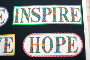 Inspirational Words Cotton Fabric Panel