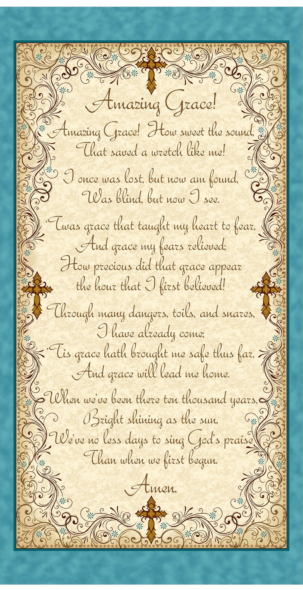 Amazing Grace Cotton Fabric Panel