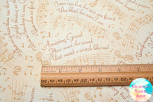 Amazing Grace Lyrics & Music Cream Cotton Fabric