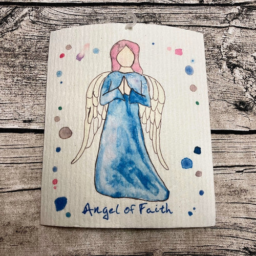 Angel of Faith Swedish Dish Towel