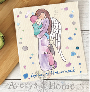 Angel of Motherhood Swedish Dish & Cotton Kitchen Towel Set