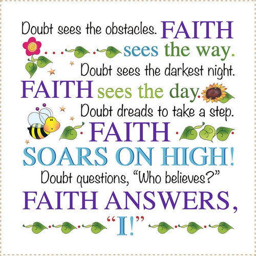 Faith vs Doubt 6 inch Mini Fabric Art Panel