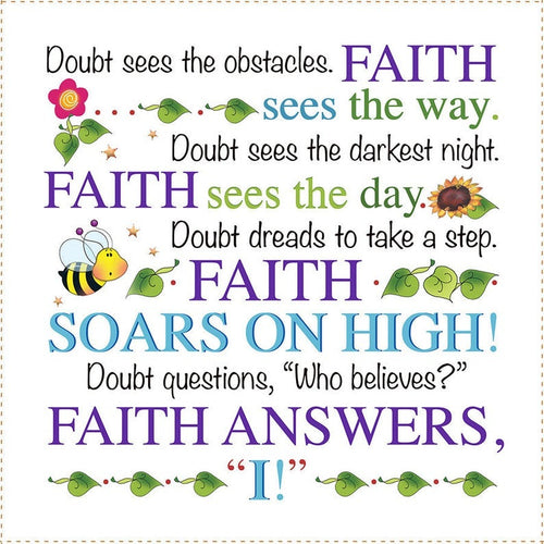 Faith vs Doubt JUMBO 10.5 inch Fabric Art Panel