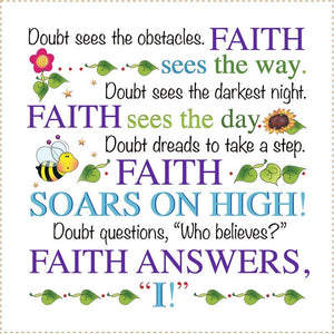 Faith vs Doubt JUMBO 10.5 inch Fabric Art Panel