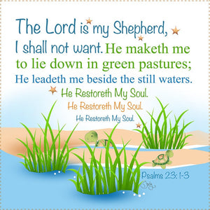 Psalm 23 Lord Is My Shepherd 6 inch Mini Fabric Art Panel