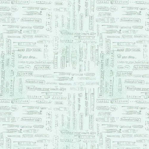 Be The Light Words of Truth Light Turquoise Cotton Fabric
