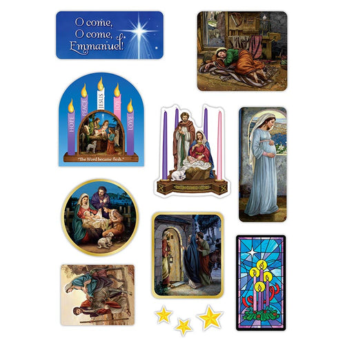 Advent & Nativity Stickers 3 Sheet Set
