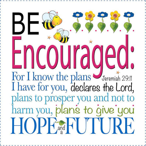 Be Encouraged Jeremiah 29:11 6 inch Mini Fabric Art Panel