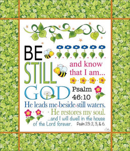 Be Still Psalm 46:10 Fat Quarter Fabric Art Panel
