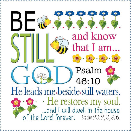 Be Still Psalm 46:10 6 inch Mini Fabric Art Panel