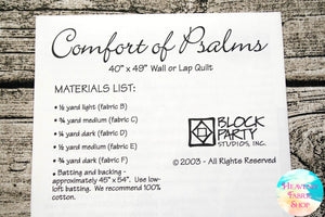 Comfort of Psalms Quilt Pattern & Fabric Panel Kit