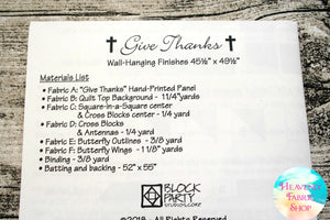 Give Thanks Quilt Pattern & Scripture Verse Fabric Panel Kit