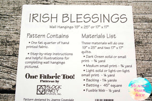 Irish Blessings Quilt Pattern & Fabric Panel Kit