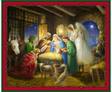 Born Is The King Nativity MINKY Fabric Panel