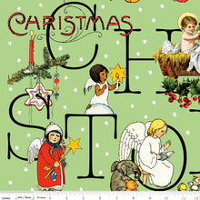 All About Christmas Story Green Cotton Fabric