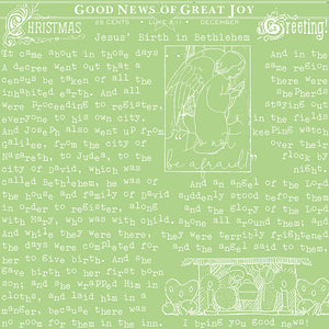 All About Christmas Good News Green Cotton Fabric