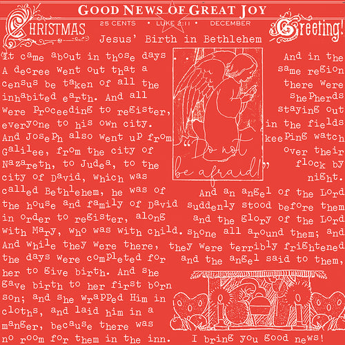 All About Christmas Good News Red Cotton Fabric