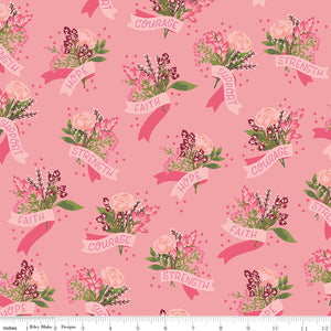 Hope in Bloom Pink Cotton Fabric
