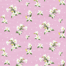 April Lily Toss Pink Cotton Fabric