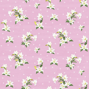 April Lily Toss Pink Cotton Fabric