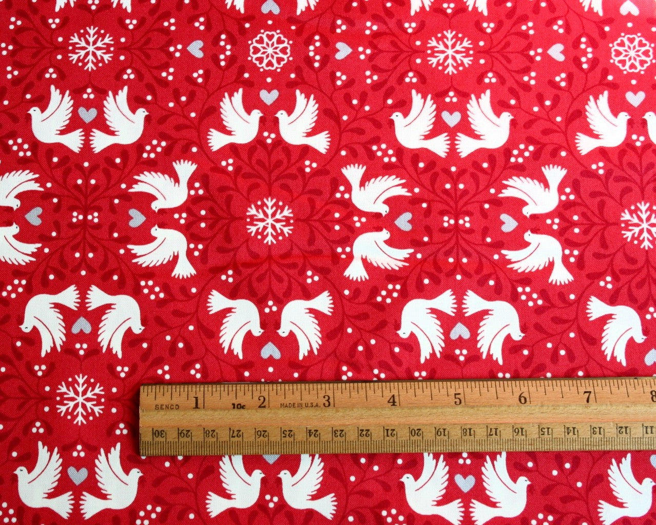 Christmas Scandi Dove Red Hygge Glow Cotton Fabric – Heavenly Fabric Shop