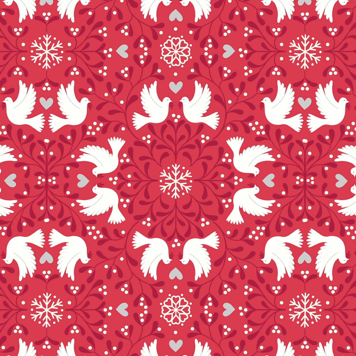 Christmas Scandi Dove Red Hygge Glow Cotton Fabric – Heavenly Fabric Shop