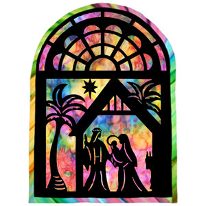 Laser Cut Nativity Silhouette Fusible Fabric Panel