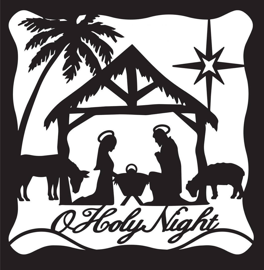 Laser Cut Nativity Silhouette Fusible Fabric Square