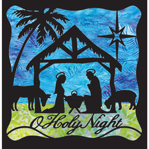 Laser Cut Nativity Silhouette Fusible Fabric Square