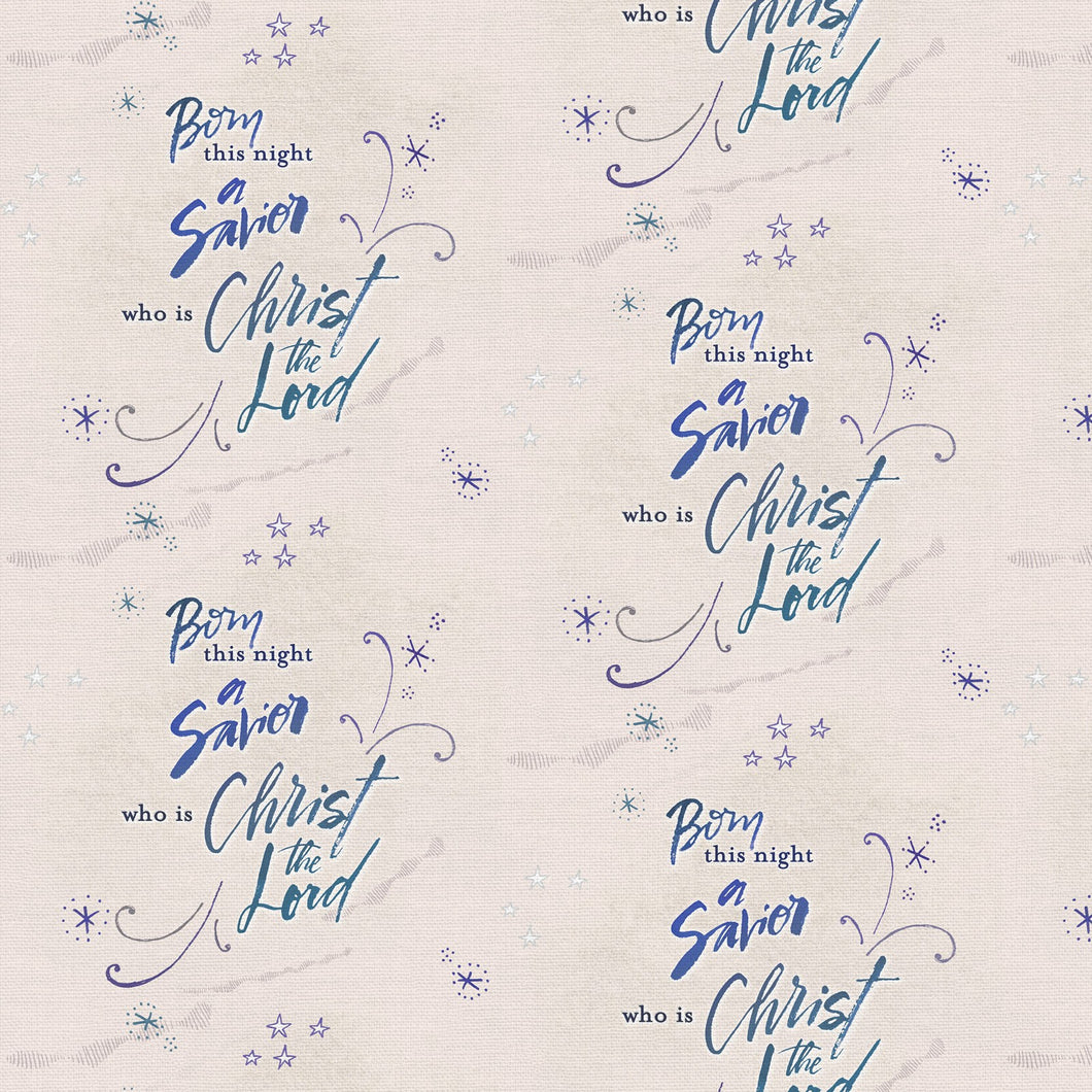 Christmas Peace Born This Night A Savior Cotton Fabric
