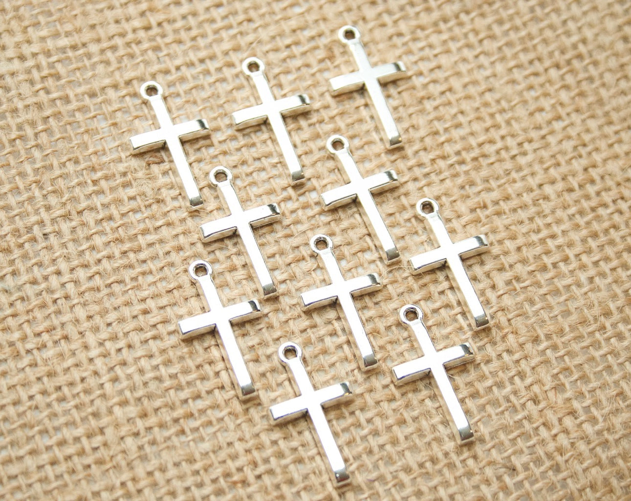 Pocket Prayer Silver Cross Charms Set 10 ct – Heavenly Fabric Shop