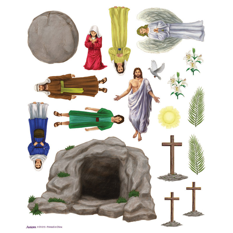 Religious Easter Scene Sticker Sheet