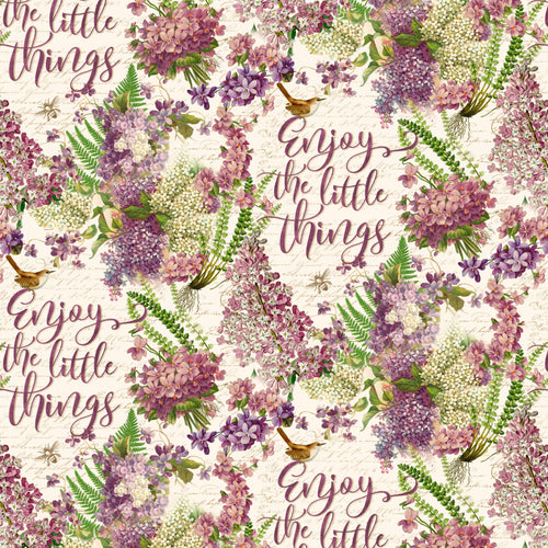 Uplifting Enjoy The Little Things Cotton Fabric