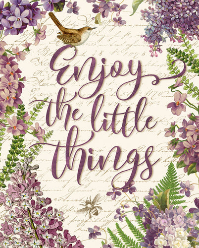 Uplifting Enjoy The Little Things Cotton Fabric Panel