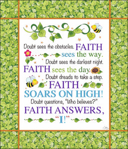 Faith vs Doubt Fat Quarter Fabric Art Panel