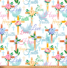 Faith Hope Love Crosses Anti-Pill Fleece Fabric