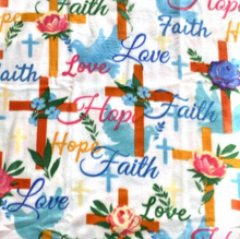 Faith Hope Love Crosses Anti-Pill Fleece Fabric