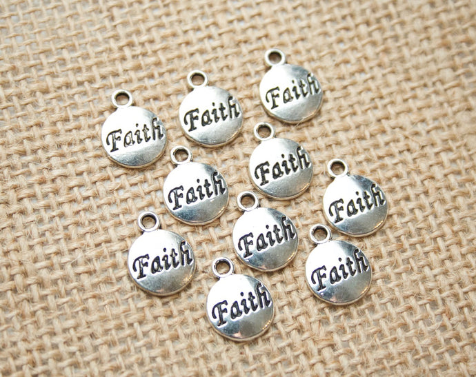 Pocket Prayer Silver Faith Charms Set 10 ct